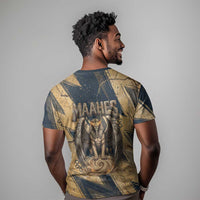 Maahes Ancient Egyptian T shirt Geometric Pattern Winged Lion Deity, and Sacred Lotus Motif - Wonder Print Shop