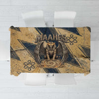 Maahes Ancient Egyptian Tablecloth Geometric Pattern Winged Lion Deity, and Sacred Lotus Motif - Wonder Print Shop