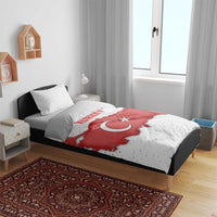 Turkey Flag Map Red and White Bedding Set with National Symbol
