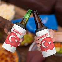 Turkey Flag Map Red and White 4 in 1 Can Cooler Tumbler with National Symbol