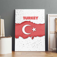 Turkey Flag Map Red and White Canvas Wall Art with National Symbol