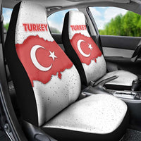 Turkey Flag Map Red and White Car Seat Cover with National Symbol