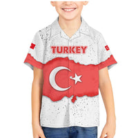 Turkey Flag Map Red and White Family Matching Mermaid Dress and Hawaiian Shirt with National Symbol
