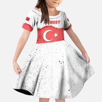 Turkey Flag Map Red and White Family Matching Off Shoulder Maxi Dress and Hawaiian Shirt with National Symbol