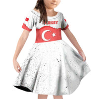 Turkey Flag Map Red and White Family Matching Off Shoulder Short Dress and Hawaiian Shirt with National Symbol