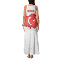 Turkey Flag Map Red and White Family Matching Tank Maxi Dress and Hawaiian Shirt with National Symbol