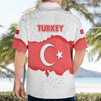 Turkey Flag Map Red and White Hawaiian Shirt with National Symbol