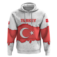 Turkey Flag Map Red and White Hoodie with National Symbol