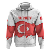 Turkey Flag Map Red and White Hoodie with National Symbol