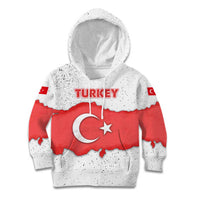 Turkey Flag Map Red and White Kid Hoodie with National Symbol