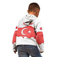 Turkey Flag Map Red and White Kid Hoodie with National Symbol