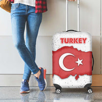 Turkey Flag Map Red and White Luggage Cover with National Symbol