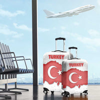 Turkey Flag Map Red and White Luggage Cover with National Symbol
