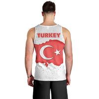 Turkey Flag Map Red and White Men Tank Top with National Symbol