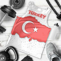 Turkey Flag Map Red and White Men Tank Top with National Symbol
