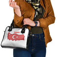 Turkey Flag Map Red and White Shoulder Handbag with National Symbol