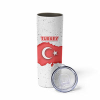 Turkey Flag Map Red and White Skinny Tumbler with National Symbol