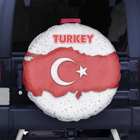 Turkey Flag Map Red and White Spare Tire Cover with National Symbol