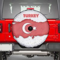 Turkey Flag Map Red and White Spare Tire Cover with National Symbol