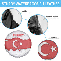 Turkey Flag Map Red and White Spare Tire Cover with National Symbol
