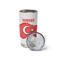 Turkey Flag Map Red and White Tumbler Cup with National Symbol