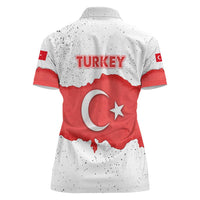 Turkey Flag Map Red and White Women Polo Shirt with National Symbol
