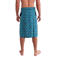 Blue Turkish Traditional Pattern and Red Lavalava with National Flag Emblem