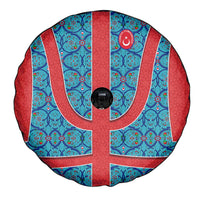 Blue Turkish Traditional Pattern and Red Spare Tire Cover with National Flag Emblem