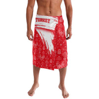 Turkey National Flag and Pattern Design Lavalava with Red Brush Stroke Effect