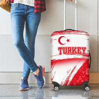 Turkey National Flag and Pattern Design Luggage Cover with Red Brush Stroke Effect