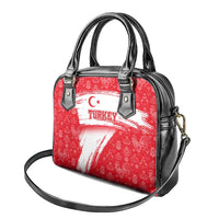 Turkey National Flag and Pattern Design Shoulder Handbag with Red Brush Stroke Effect