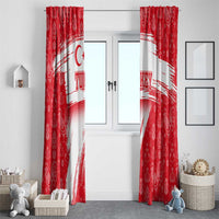 Turkey National Flag and Pattern Design Window Curtain with Red Brush Stroke Effect