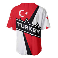 Turkey Flag and Modern Graphic Design Baseball Jersey with Bold Red and Black Elements
