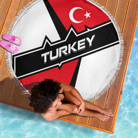 Turkey Flag and Modern Graphic Design Beach Blanket with Bold Red and Black Elements