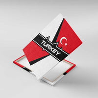 Turkey Flag and Modern Graphic Design Canvas Wall Art with Bold Red and Black Elements