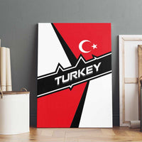 Turkey Flag and Modern Graphic Design Canvas Wall Art with Bold Red and Black Elements
