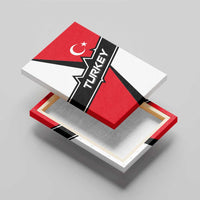 Turkey Flag and Modern Graphic Design Canvas Wall Art with Bold Red and Black Elements