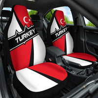 Turkey Flag and Modern Graphic Design Car Seat Cover with Bold Red and Black Elements