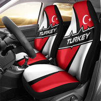 Turkey Flag and Modern Graphic Design Car Seat Cover with Bold Red and Black Elements