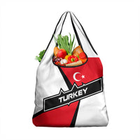 Turkey Flag and Modern Graphic Design Grocery Bag with Bold Red and Black Elements