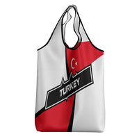 Turkey Flag and Modern Graphic Design Grocery Bag with Bold Red and Black Elements