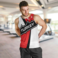 Turkey Flag and Modern Graphic Design Men Tank Top with Bold Red and Black Elements