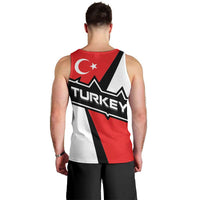 Turkey Flag and Modern Graphic Design Men Tank Top with Bold Red and Black Elements