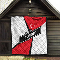 Turkey Flag and Modern Graphic Design Quilt with Bold Red and Black Elements