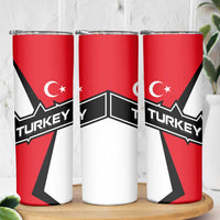 Turkey Flag and Modern Graphic Design Skinny Tumbler with Bold Red and Black Elements