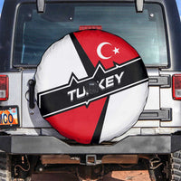 Turkey Flag and Modern Graphic Design Spare Tire Cover with Bold Red and Black Elements