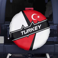 Turkey Flag and Modern Graphic Design Spare Tire Cover with Bold Red and Black Elements