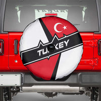 Turkey Flag and Modern Graphic Design Spare Tire Cover with Bold Red and Black Elements