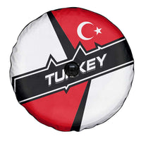 Turkey Flag and Modern Graphic Design Spare Tire Cover with Bold Red and Black Elements