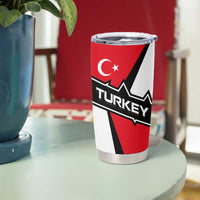 Turkey Flag and Modern Graphic Design Tumbler Cup with Bold Red and Black Elements